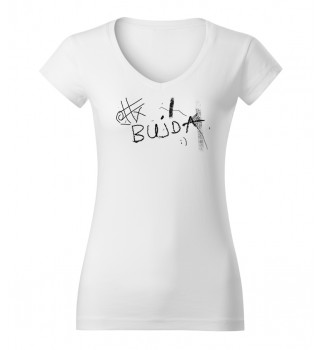 Koszulka  damska biała grafika "Bujda"