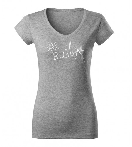 Koszulka damska szara grafika " Bujda"